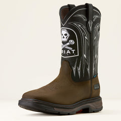 Ariat WorkHog XT Bolt Skull Waterproof Wide Square Toe Work Boot For Sale