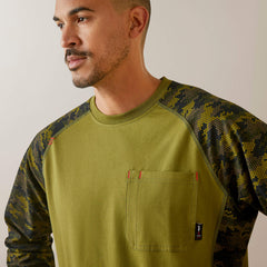 Ariat FR AC Stretch Camo Baseball T-Shirt Outlet