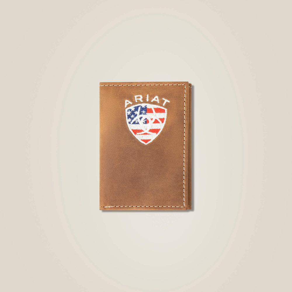 Ariat Flag Shield Trifold Wallet Online