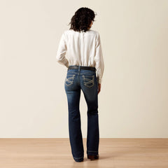 Ariat Trouser Mid Rise Stretch Entwined Wide Leg Jean On Sale