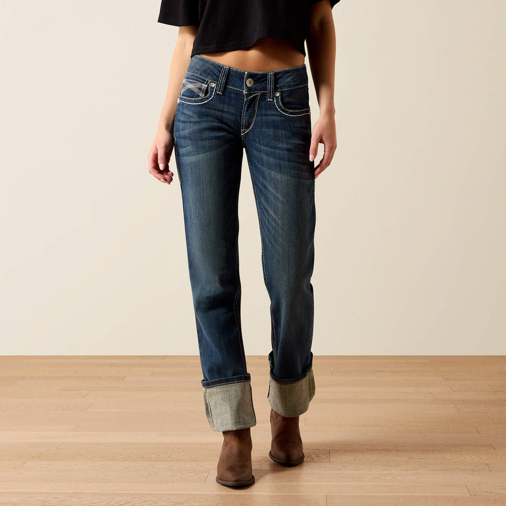Ariat R.E.A.L. Mid Rise Stretch Ivy Stackable Straight Leg Jean For Sale