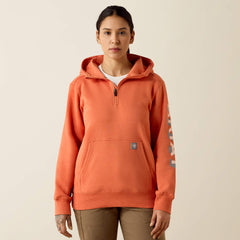 Ariat Rebar Lightweight Logo 1/2 Zip Hoodie For Sale