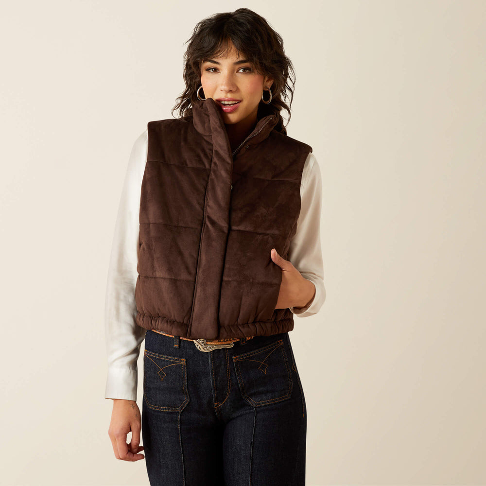 Ariat Swirls Faux Leather Vest Discount