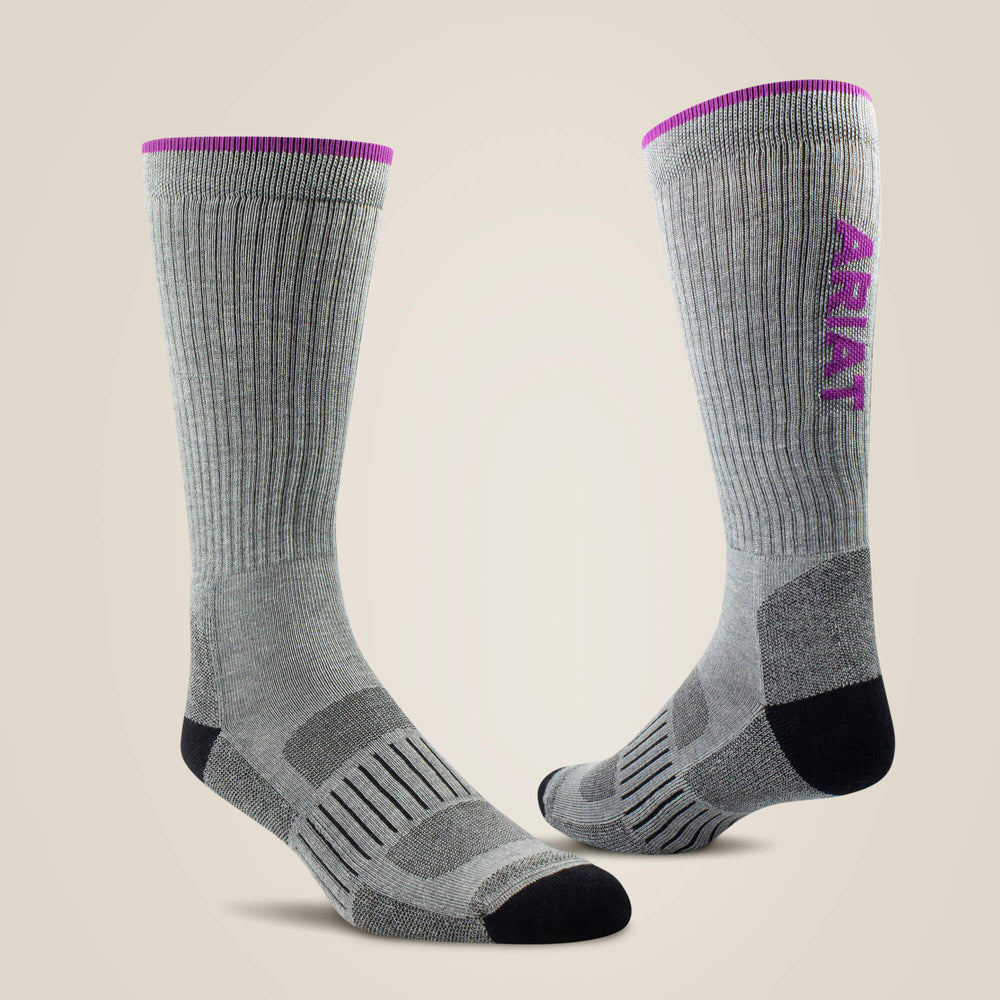 Ariat High Performance Crew Tek Work Sock 2 Pair Pack Outlet