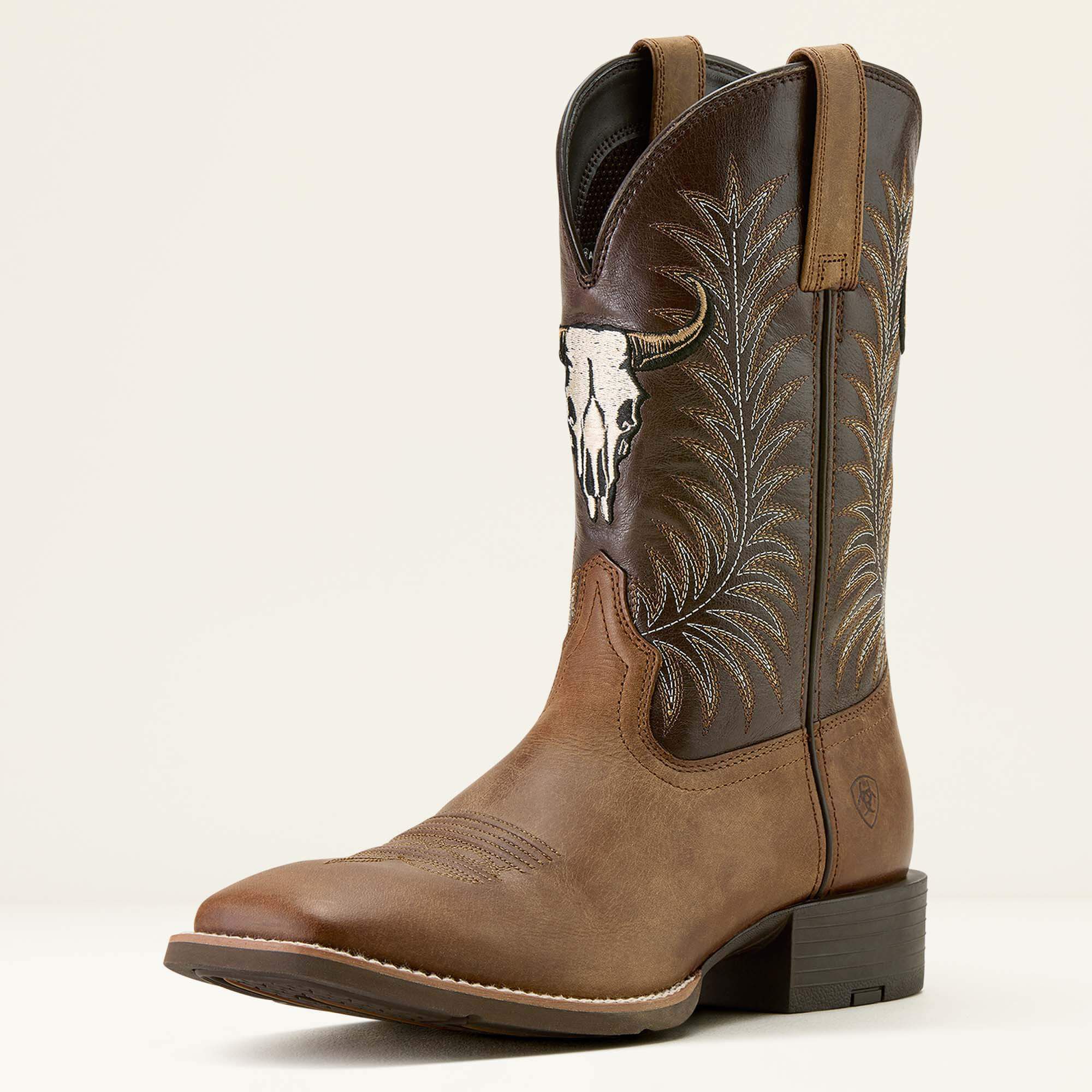 Ariat Sport Steer Skull Wide Square Toe Cowboy Boot Discount