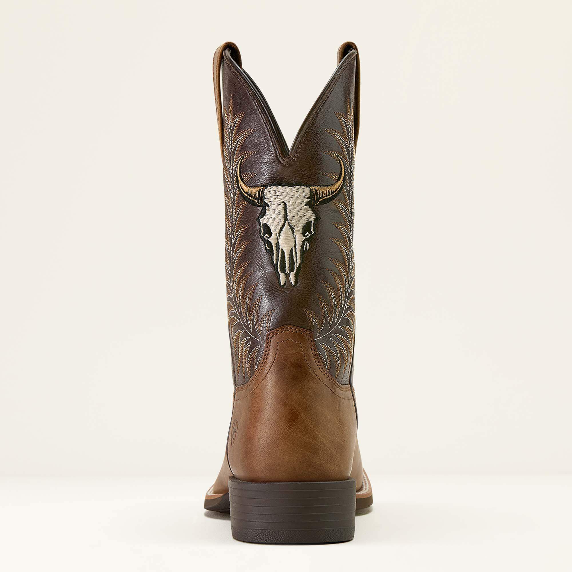 Ariat Sport Steer Skull Wide Square Toe Cowboy Boot Discount
