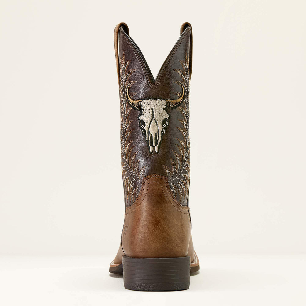 Ariat Sport Steer Skull Wide Square Toe Cowboy Boot Discount
