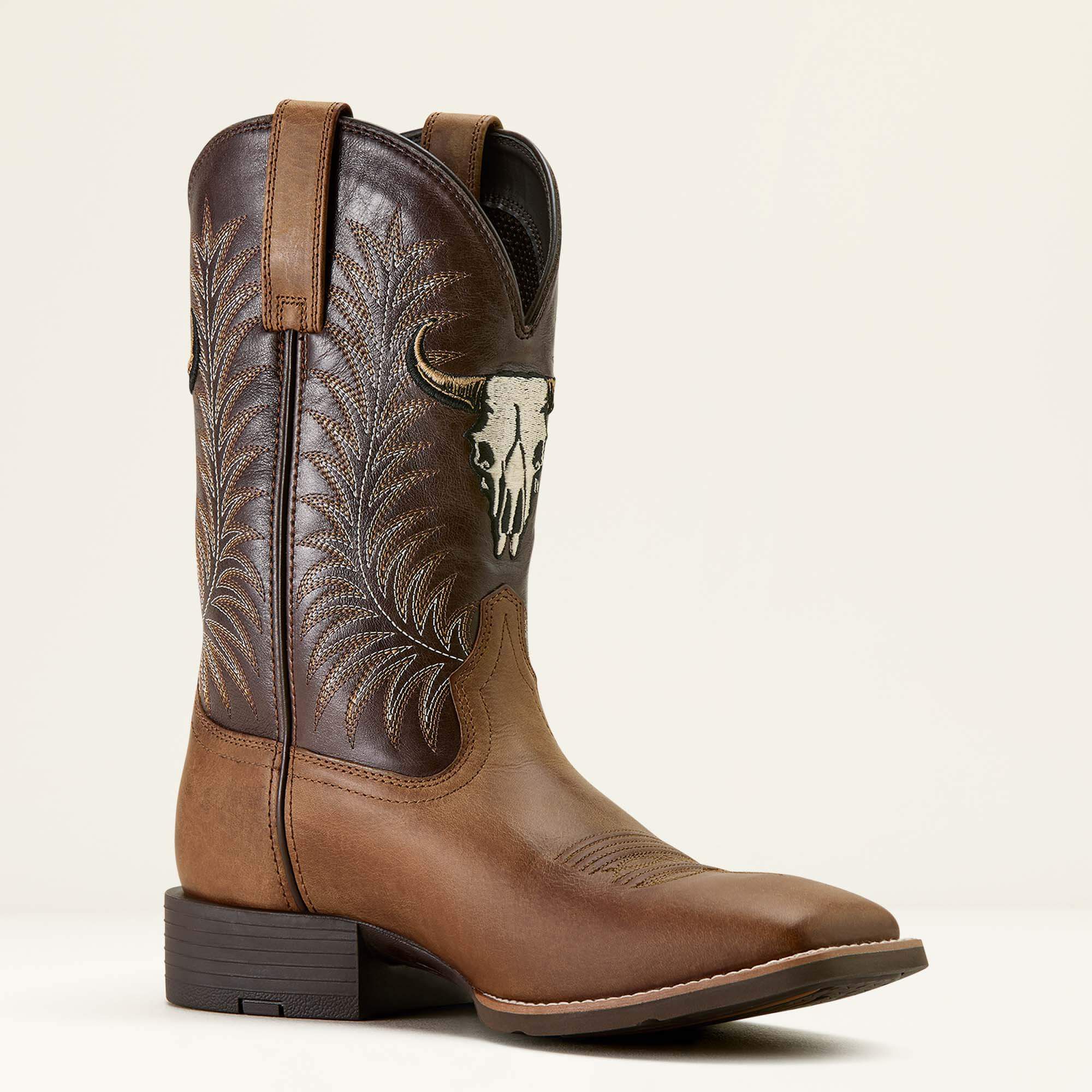 Ariat Sport Steer Skull Wide Square Toe Cowboy Boot Discount