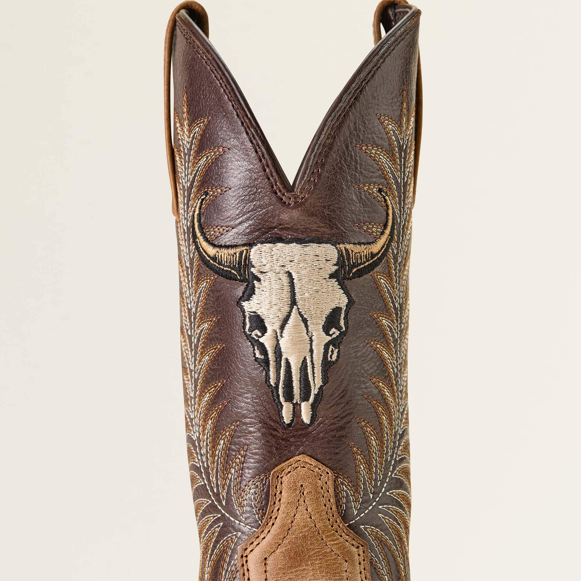 Ariat Sport Steer Skull Wide Square Toe Cowboy Boot Discount