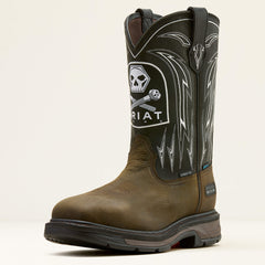 Ariat WorkHog XT Bolt Skull Waterproof Wide Square Toe Carbon Toe Work Boot Outlet