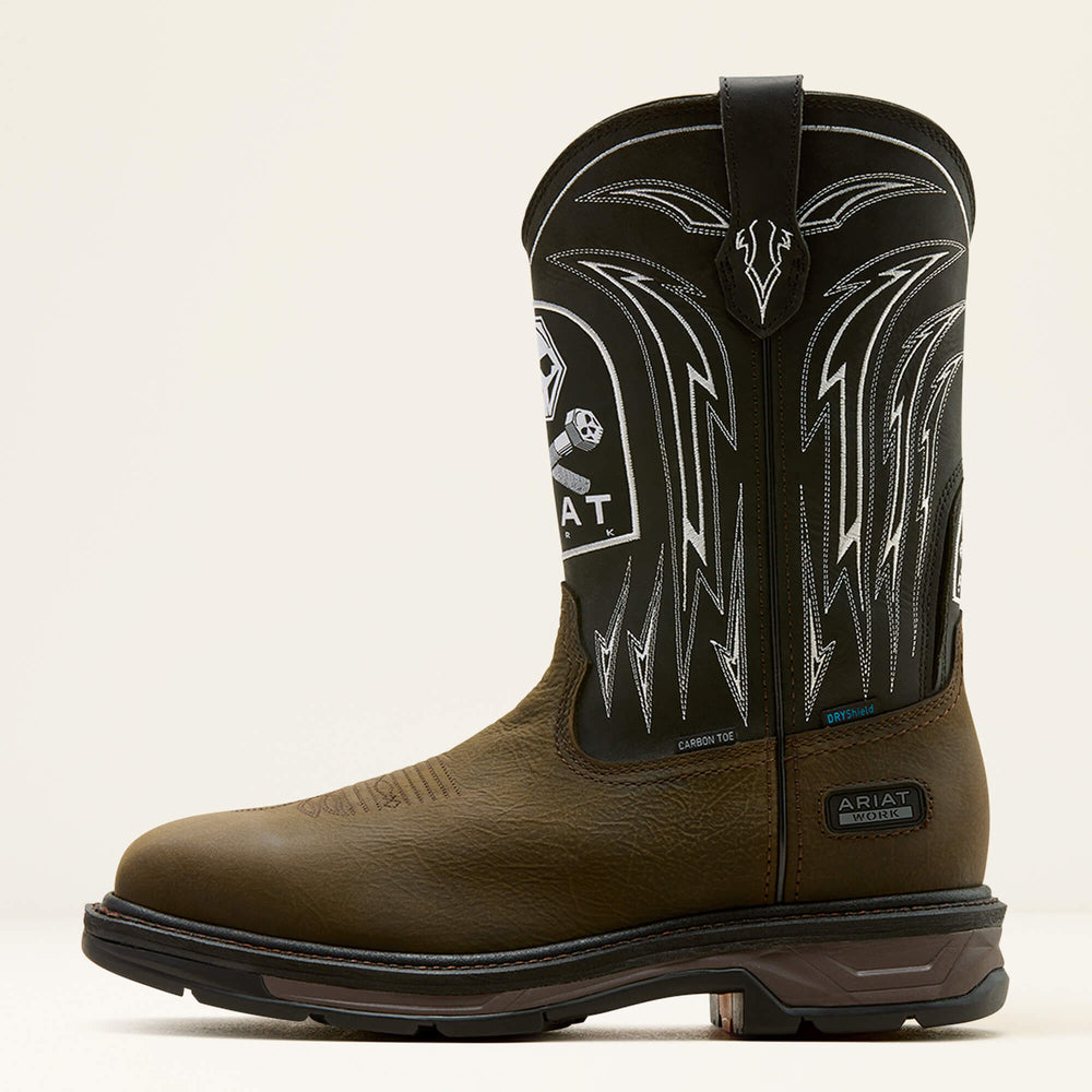 Ariat WorkHog XT Bolt Skull Waterproof Wide Square Toe Carbon Toe Work Boot Outlet