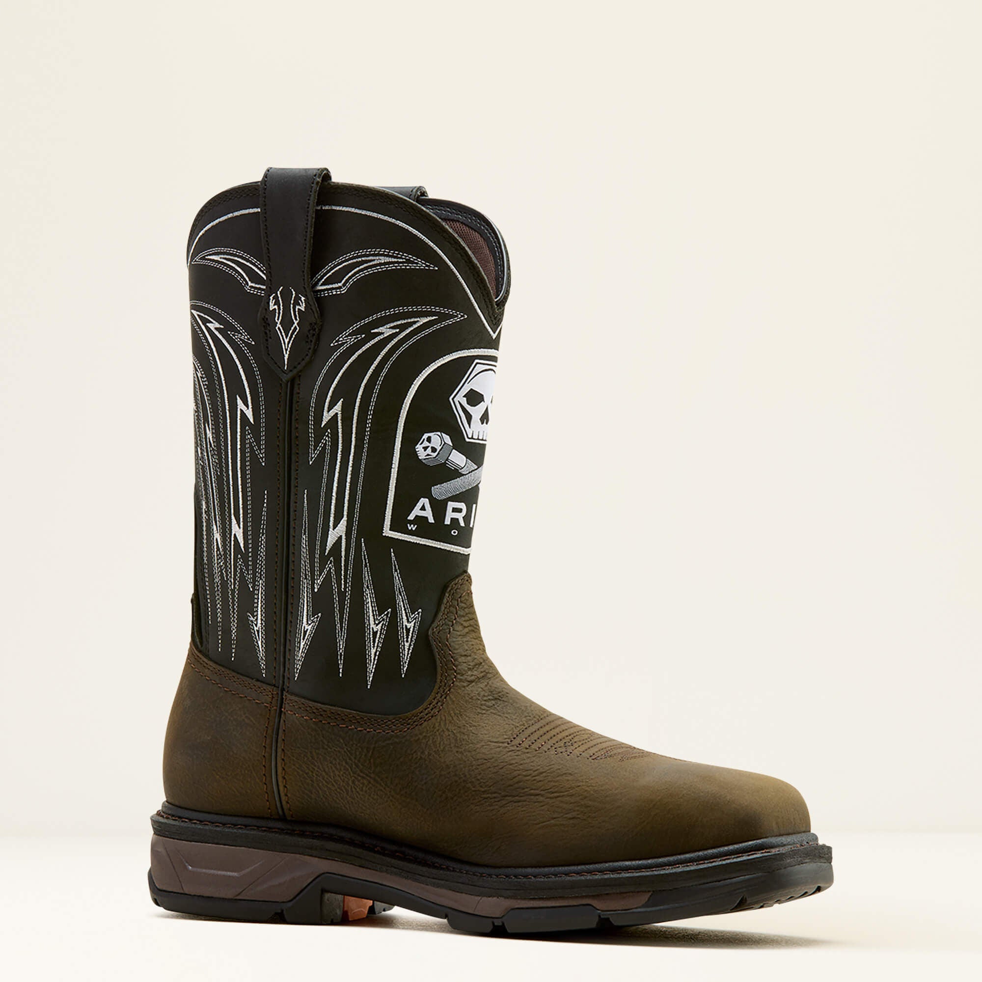 Ariat WorkHog XT Bolt Skull Waterproof Wide Square Toe Carbon Toe Work Boot Outlet