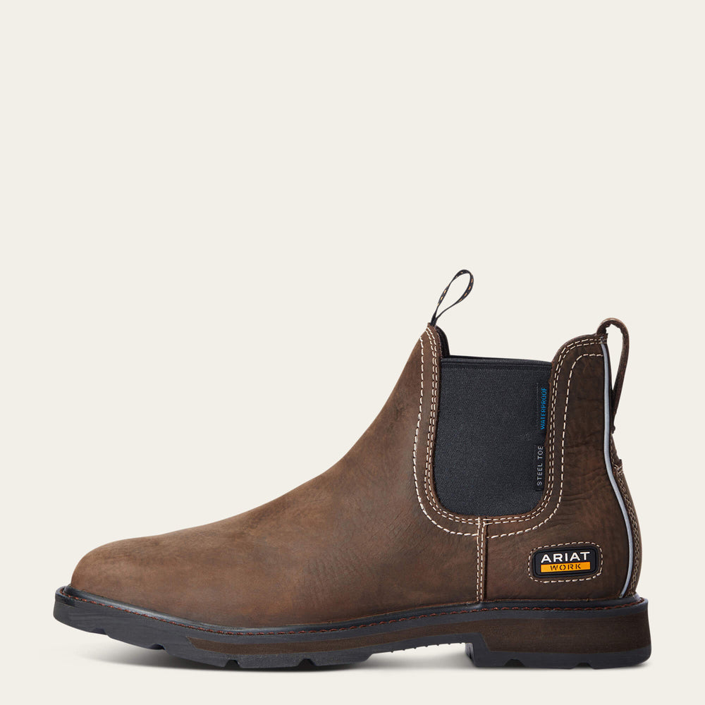 Ariat Groundbreaker Chelsea Wide Square Toe Waterproof Steel Toe Work Boot Outlet