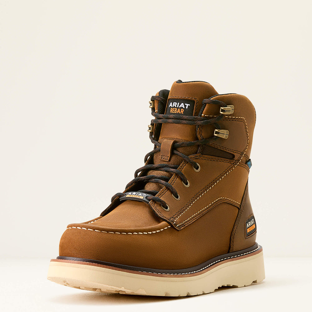 Ariat Rebar Wedge Moc Toe 6" Waterproof Work Boot On Sale