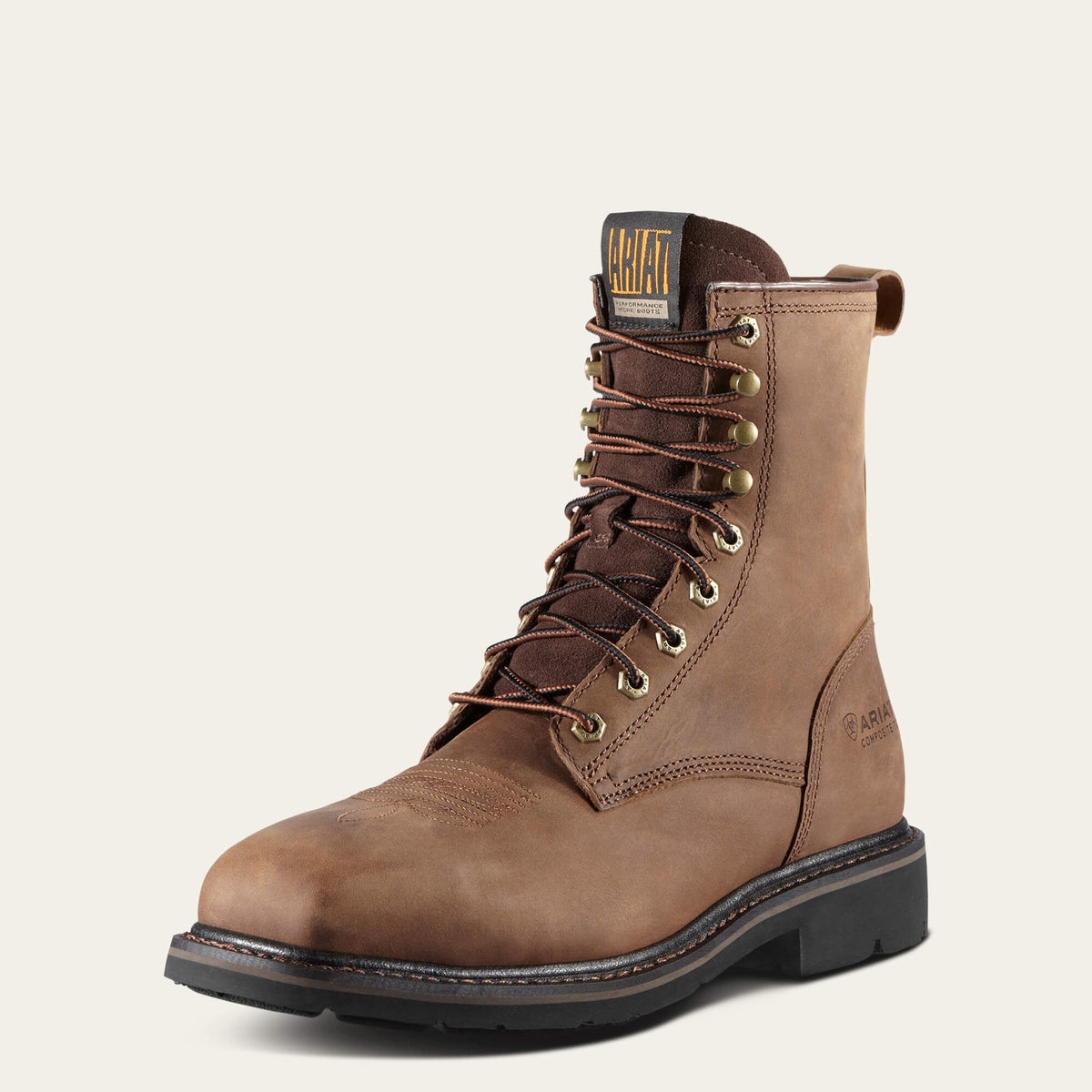 Ariat Cascade 8" Wide Square Toe Steel Toe Work Boot For Sale