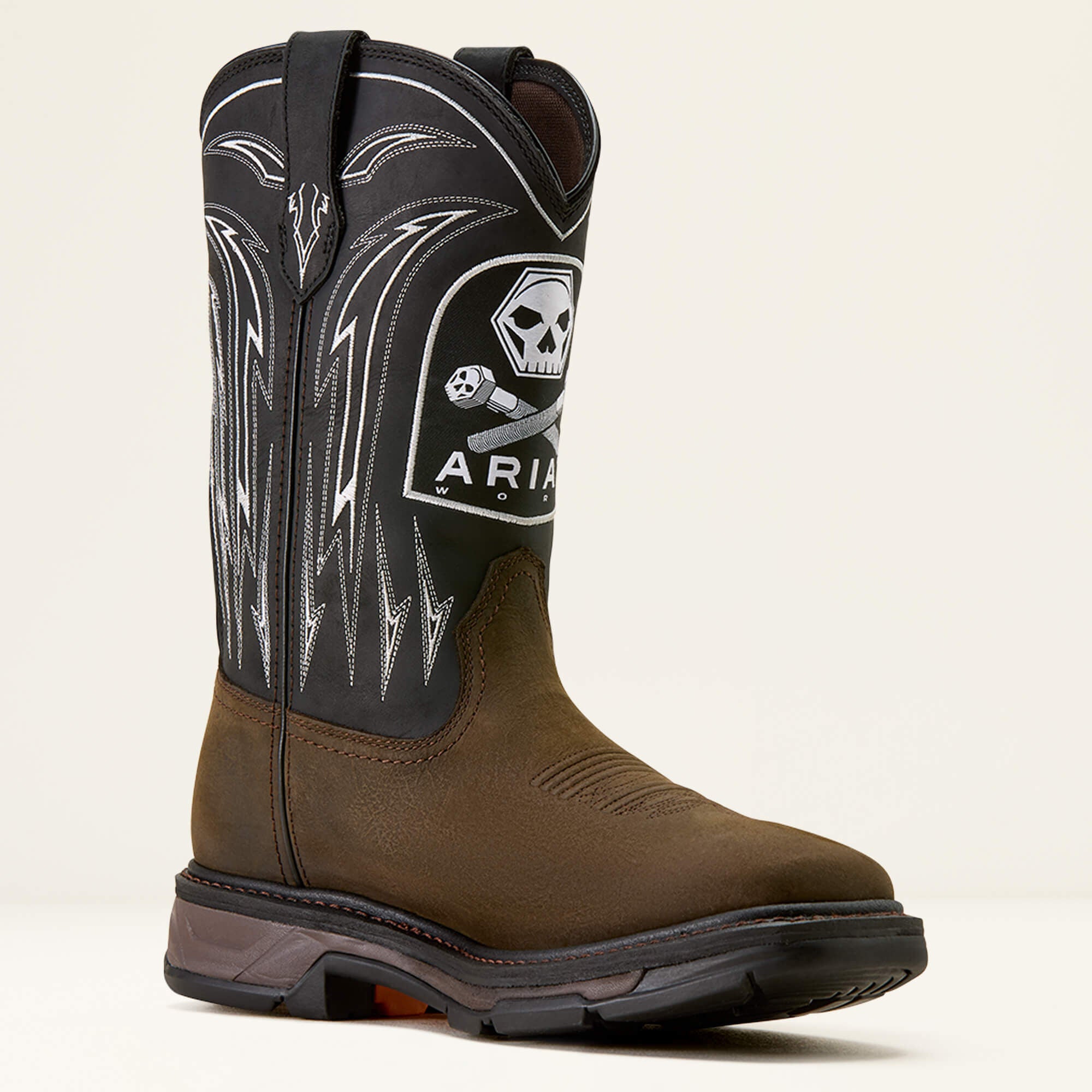 Ariat WorkHog XT Bolt Skull Waterproof Wide Square Toe Work Boot For Sale