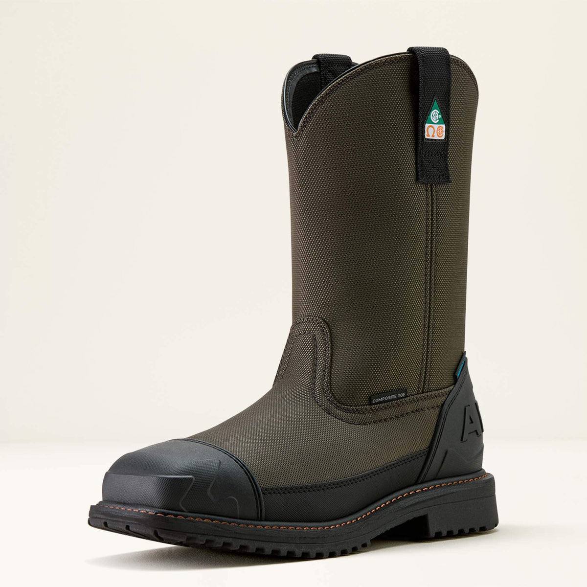 Ariat RigTEK Wildcat Pull-On CSA Waterproof Wide Square Toe Composite Toe Work Boot For Sale