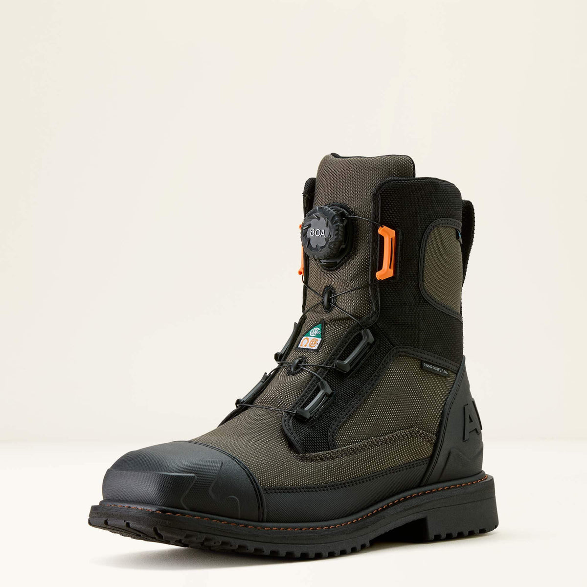 Ariat RigTEK Wildcat BOA 8" CSA Waterproof Wide Square Toe Composite Toe Work Boot For Sale