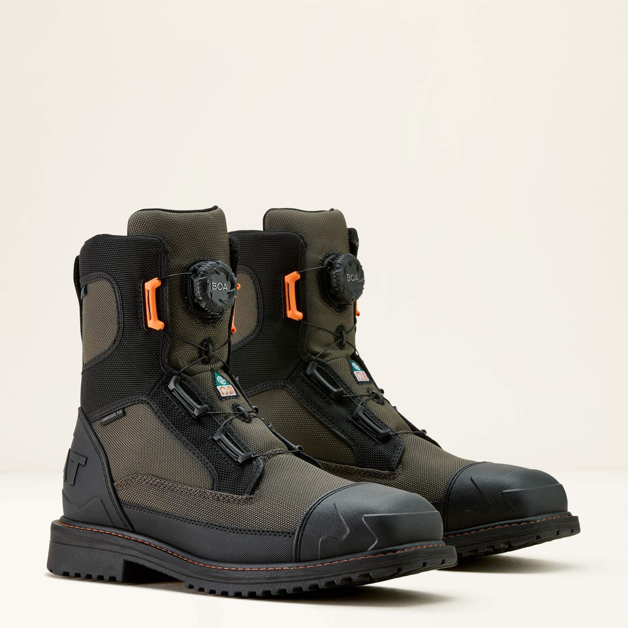 Ariat RigTEK Wildcat BOA 8" CSA Waterproof Wide Square Toe Composite Toe Work Boot For Sale