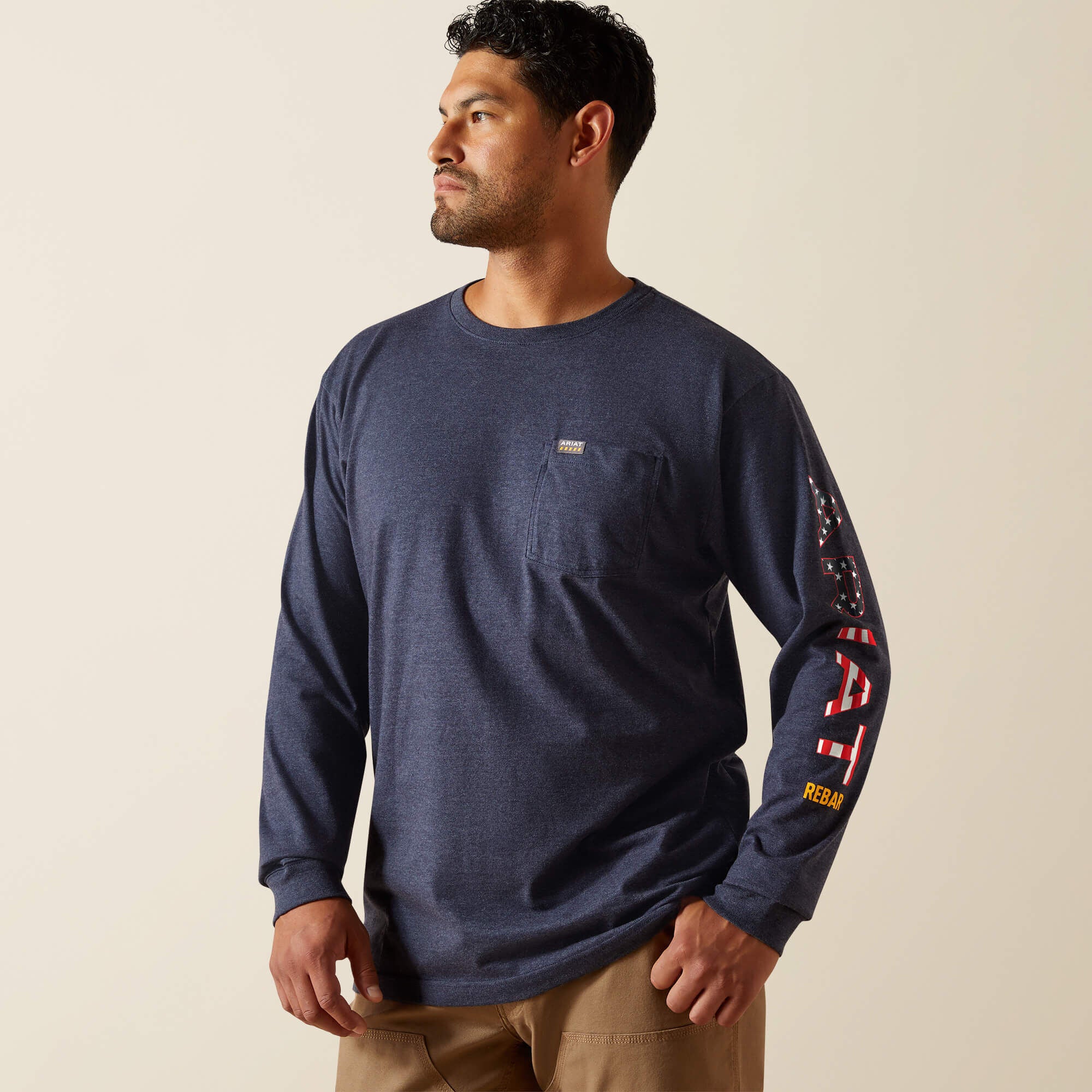 Ariat Rebar Cotton Strong Standard Logo Pocket T-Shirt For Sale