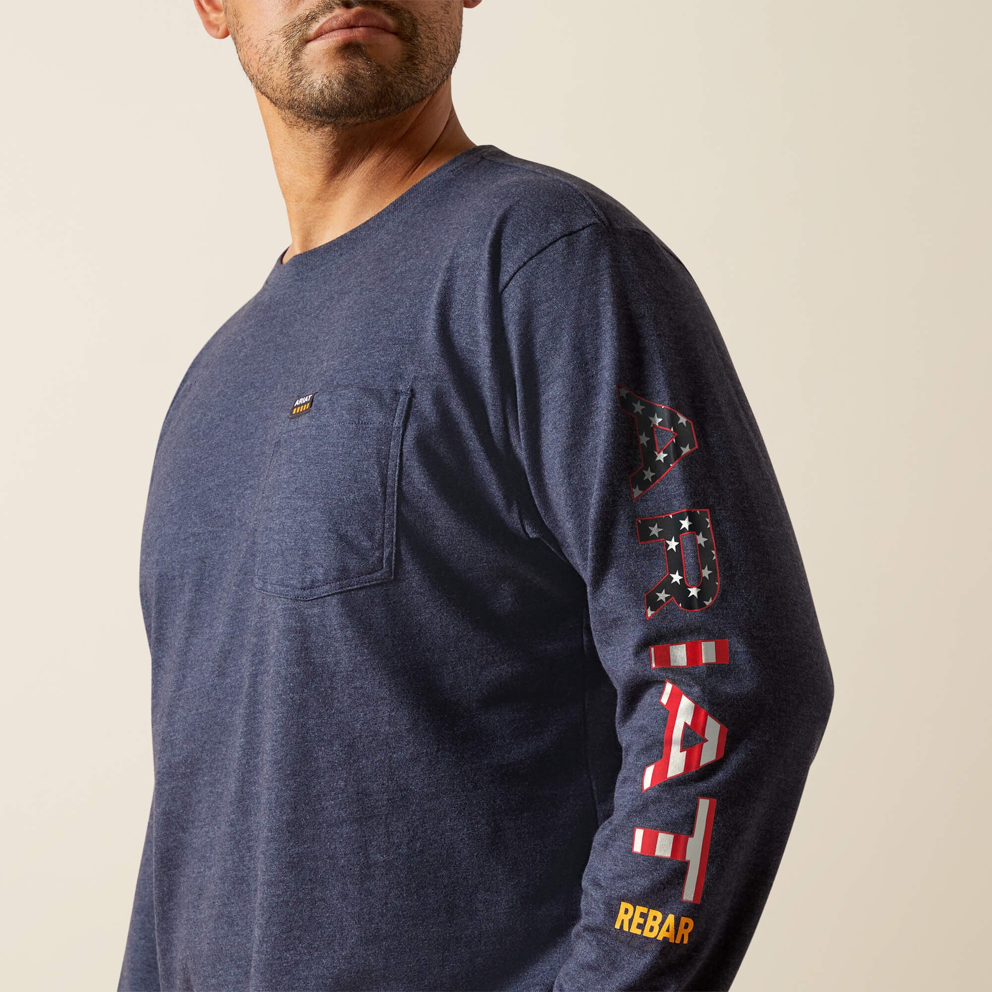 Ariat Rebar Cotton Strong Standard Logo Pocket T-Shirt For Sale