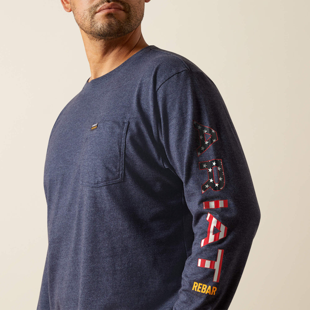 Ariat Rebar Cotton Strong Standard Logo Pocket T-Shirt For Sale
