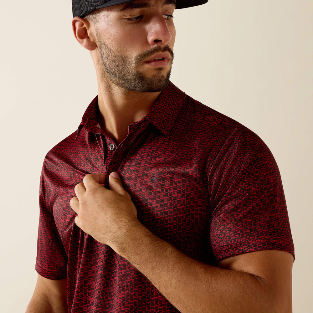 Ariat All Over Print Fitted Polo On Sale