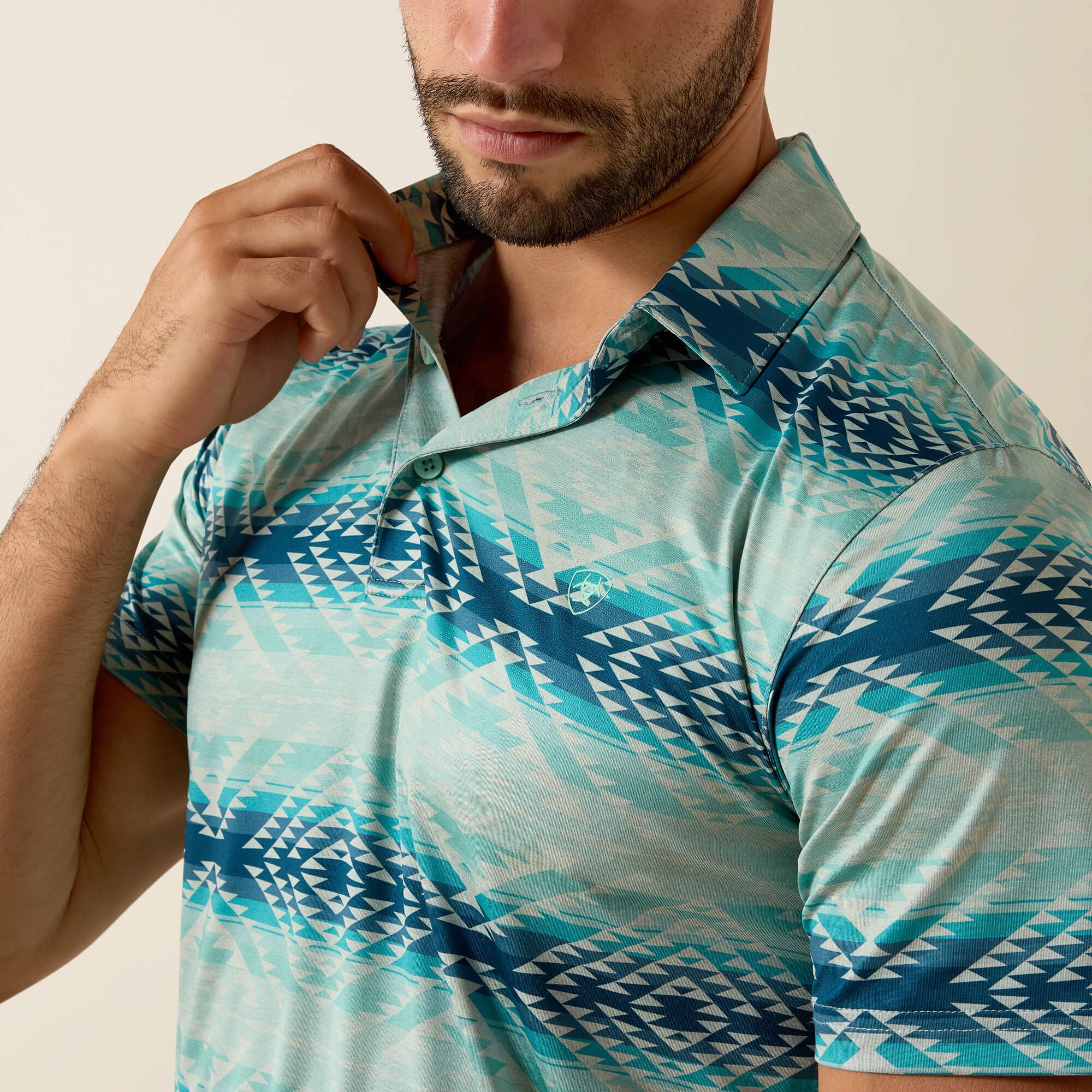 Ariat All Over Print Heathered Classic Fit Polo For Sale