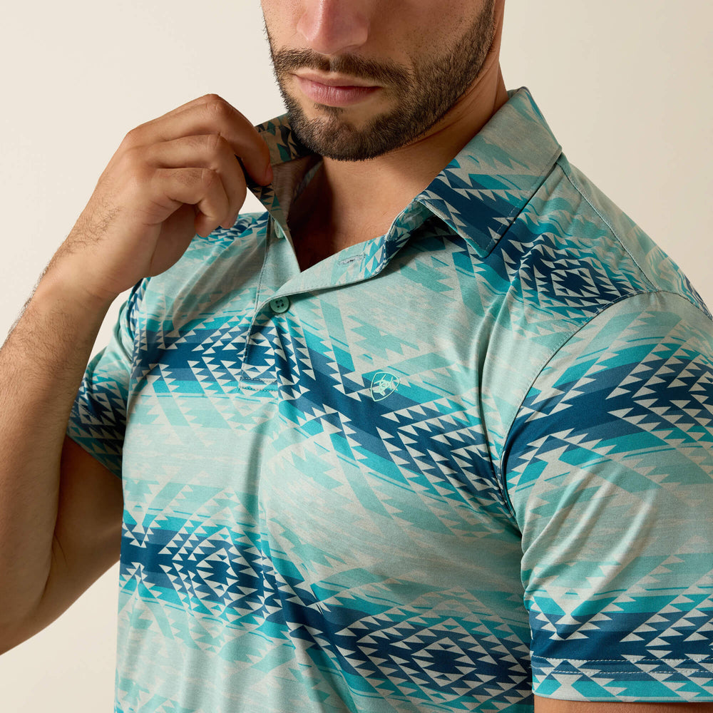 Ariat All Over Print Heathered Classic Fit Polo For Sale