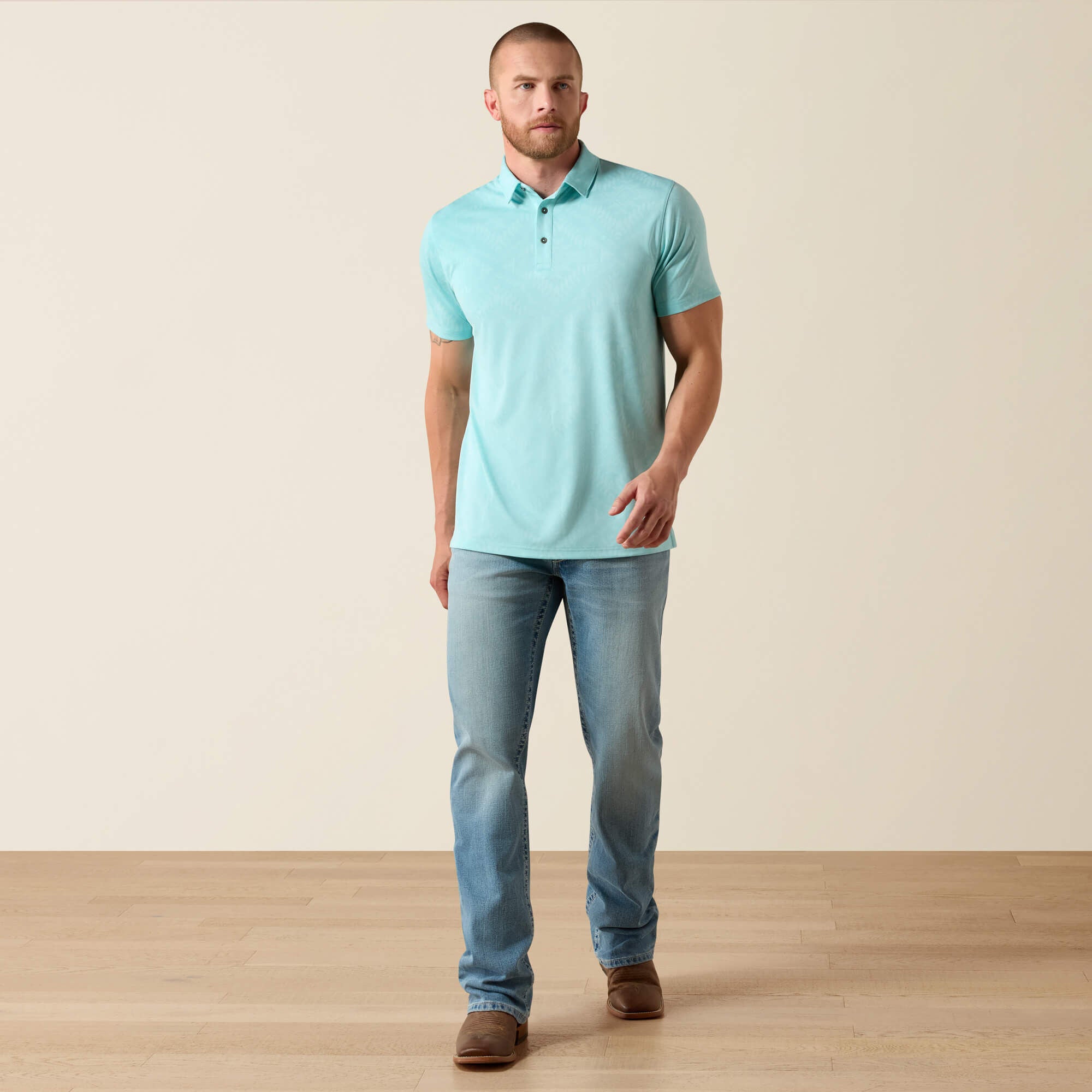 Ariat Jacquard Printed Fitted Polo Outlet