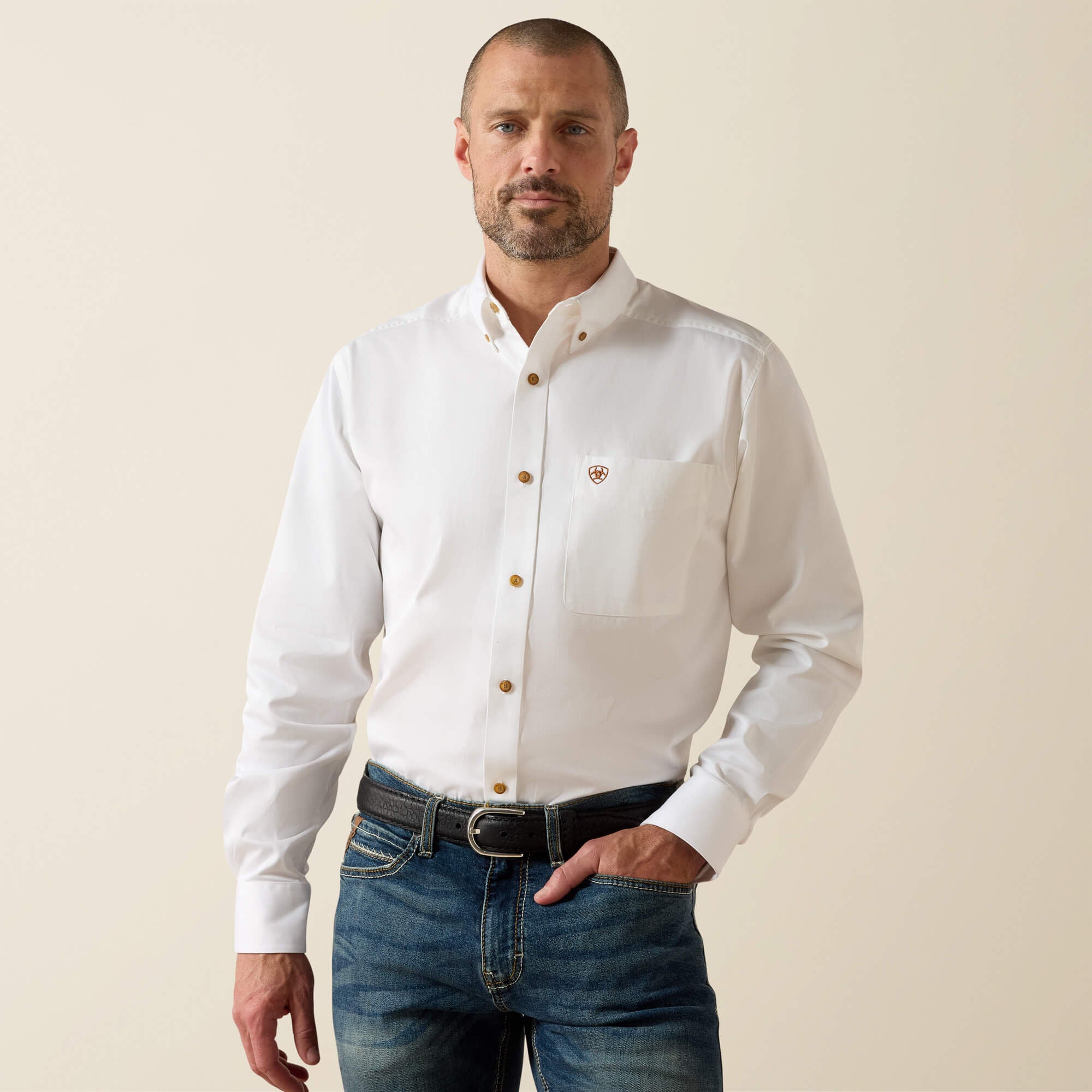 Ariat Solid Twill Fitted Shirt On Sale