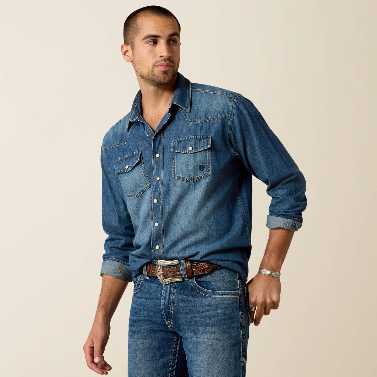 Ariat Denim Retro Fit Shirt Outlet