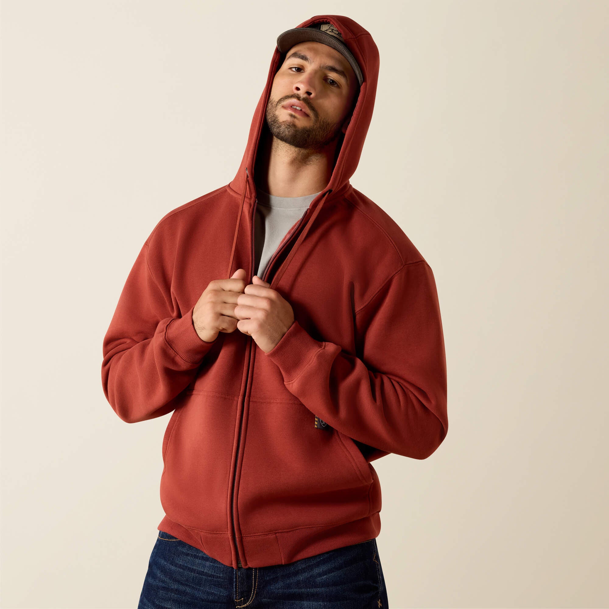 Ariat Rebar Lightweight Label Full Zip Hoodie Outlet