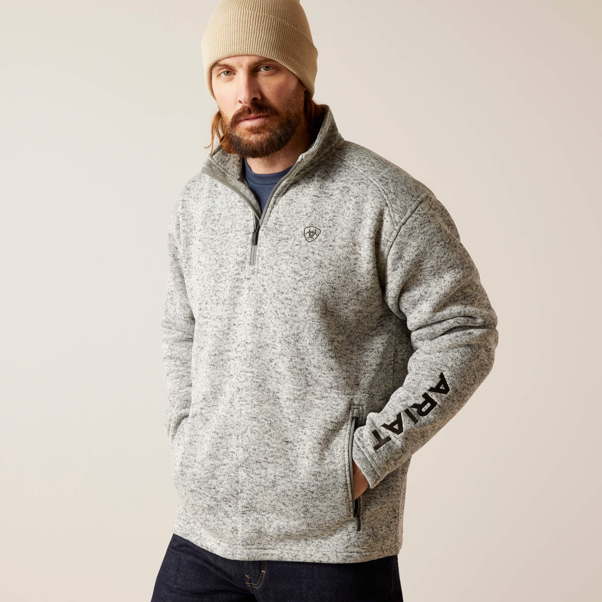 Ariat Caldwell Logo 1/4 Zip Sweater Sale