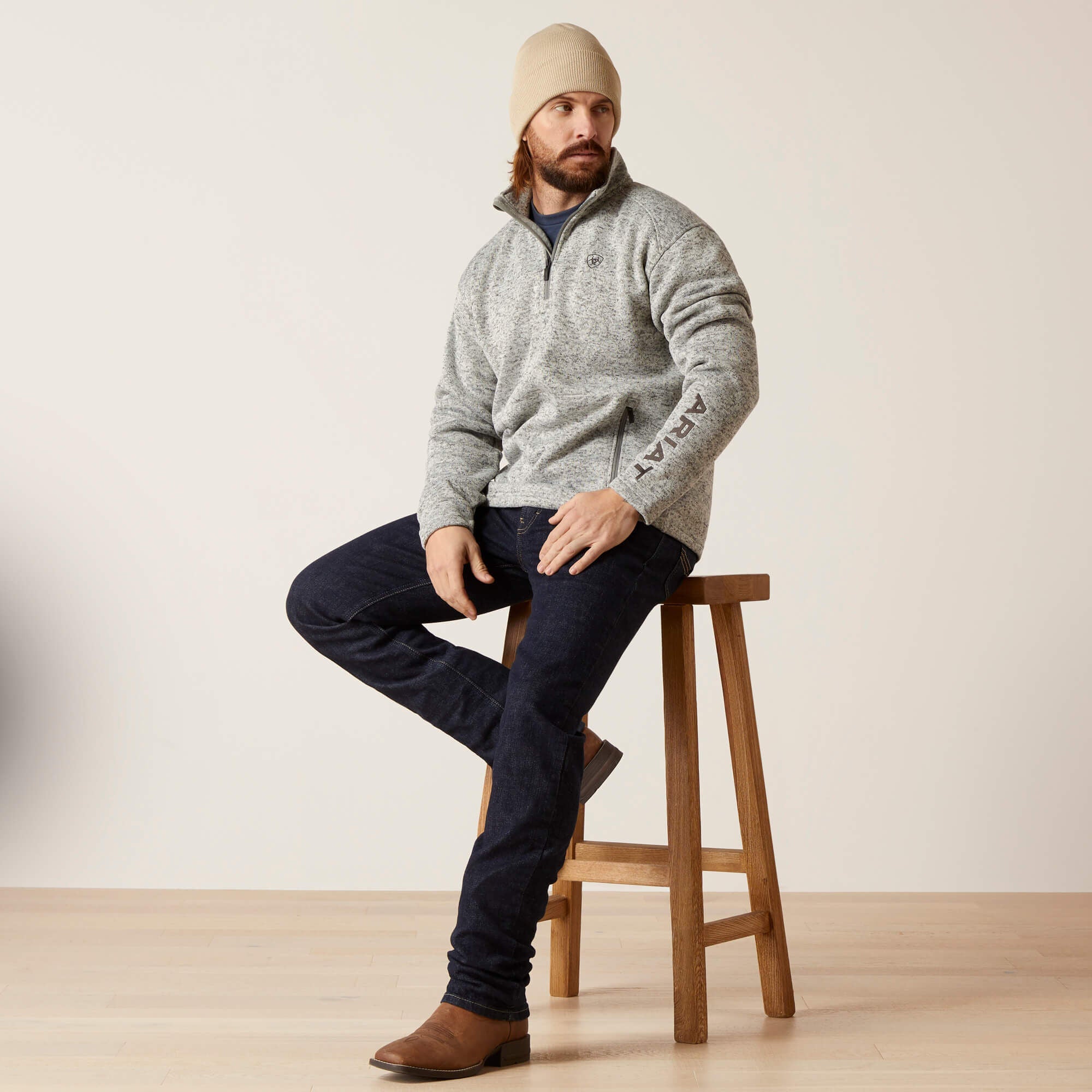 Ariat Caldwell Logo 1/4 Zip Sweater Sale