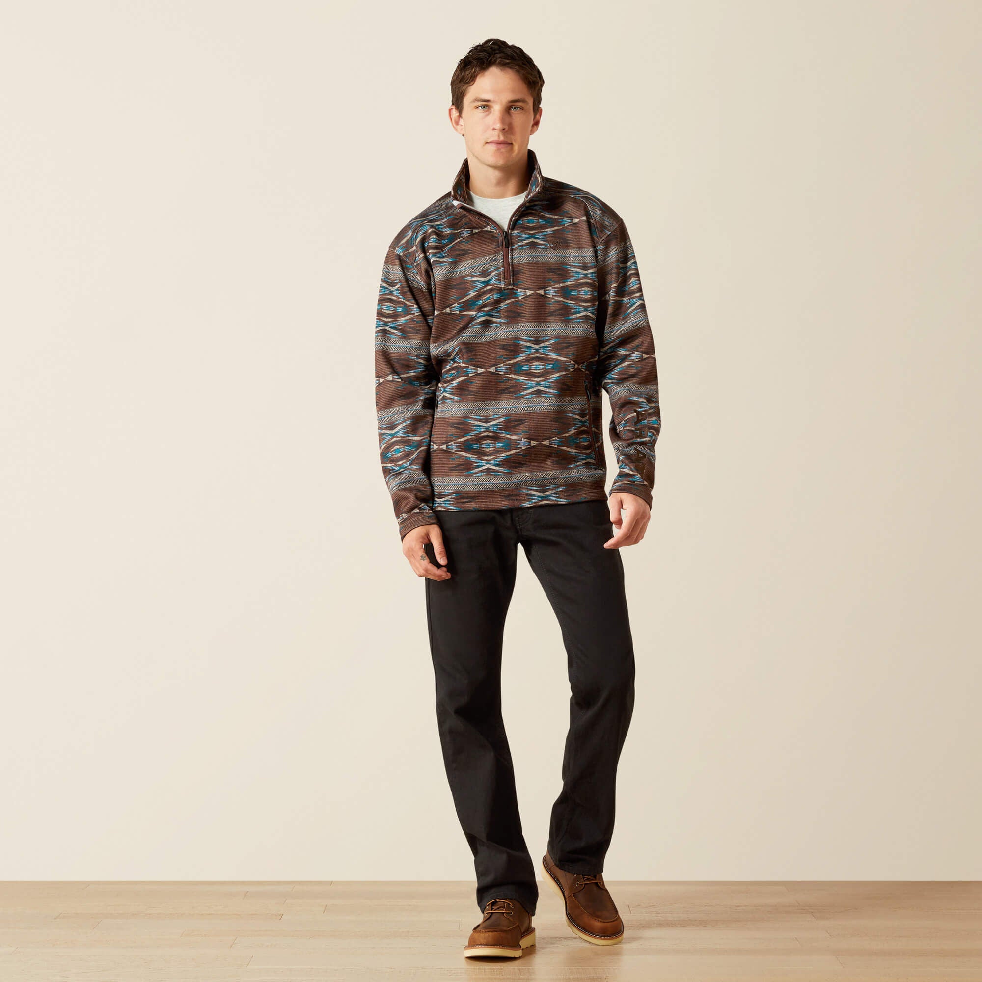 Ariat Caldwell Logo 1/4 Zip Sweater On Sale