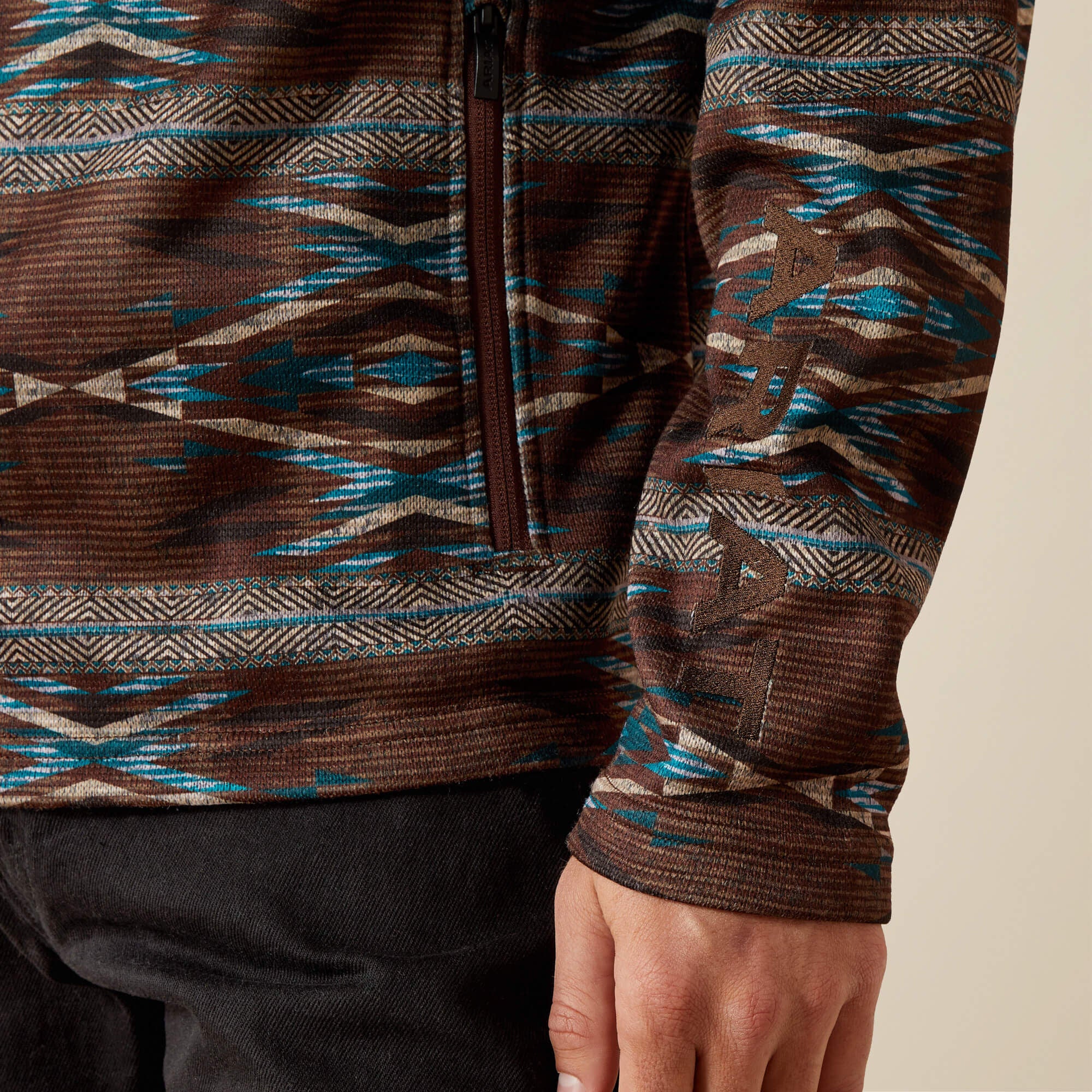 Ariat Caldwell Logo 1/4 Zip Sweater On Sale