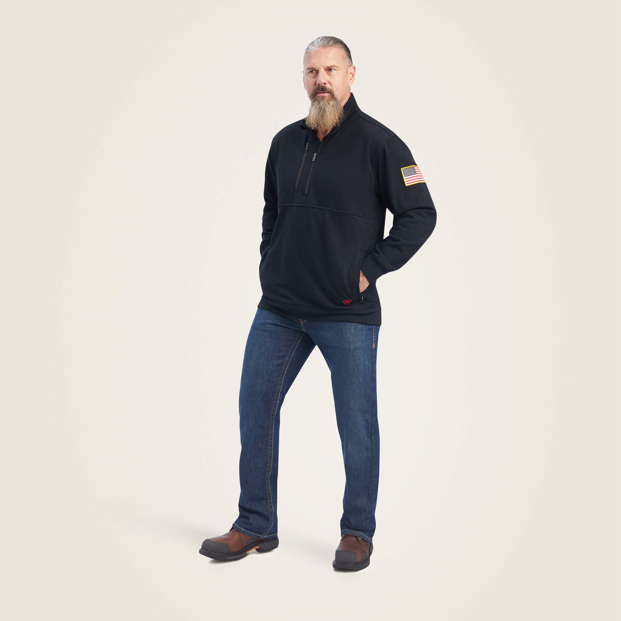 Ariat FR Durastrech Fleece 1/2 Zip Job Shirt For Sale
