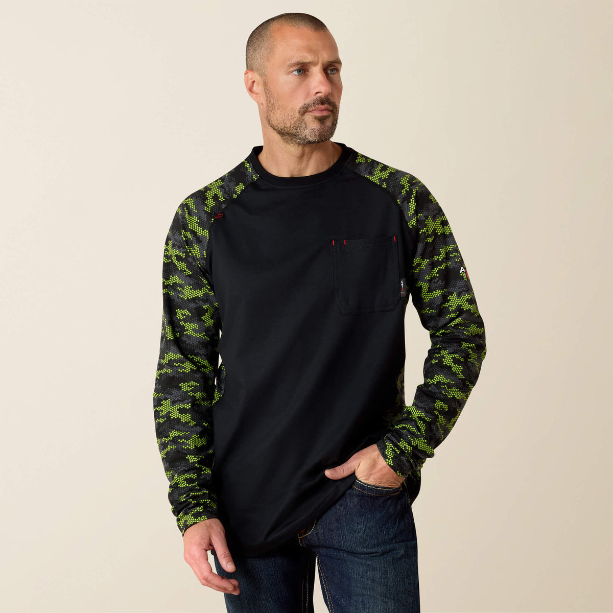 Ariat FR AC Stretch Camo Baseball T-Shirt Sale