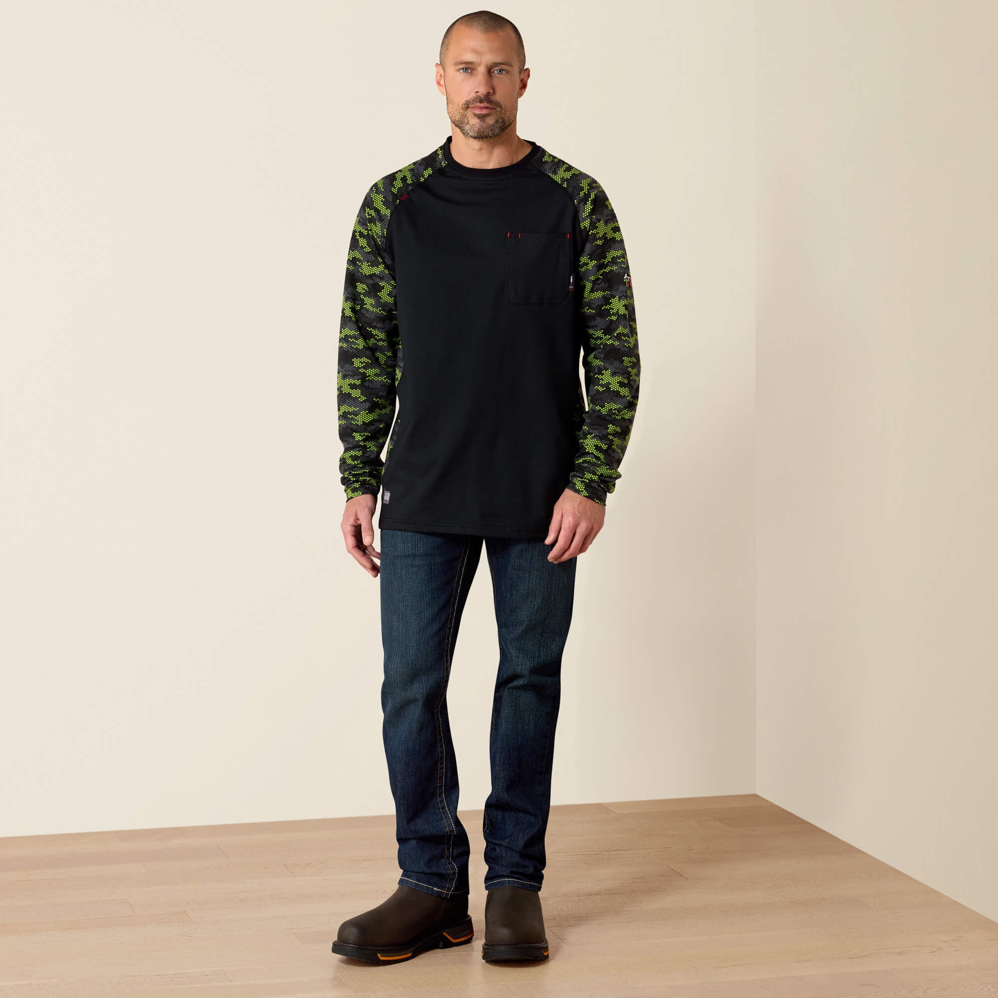 Ariat FR AC Stretch Camo Baseball T-Shirt Sale