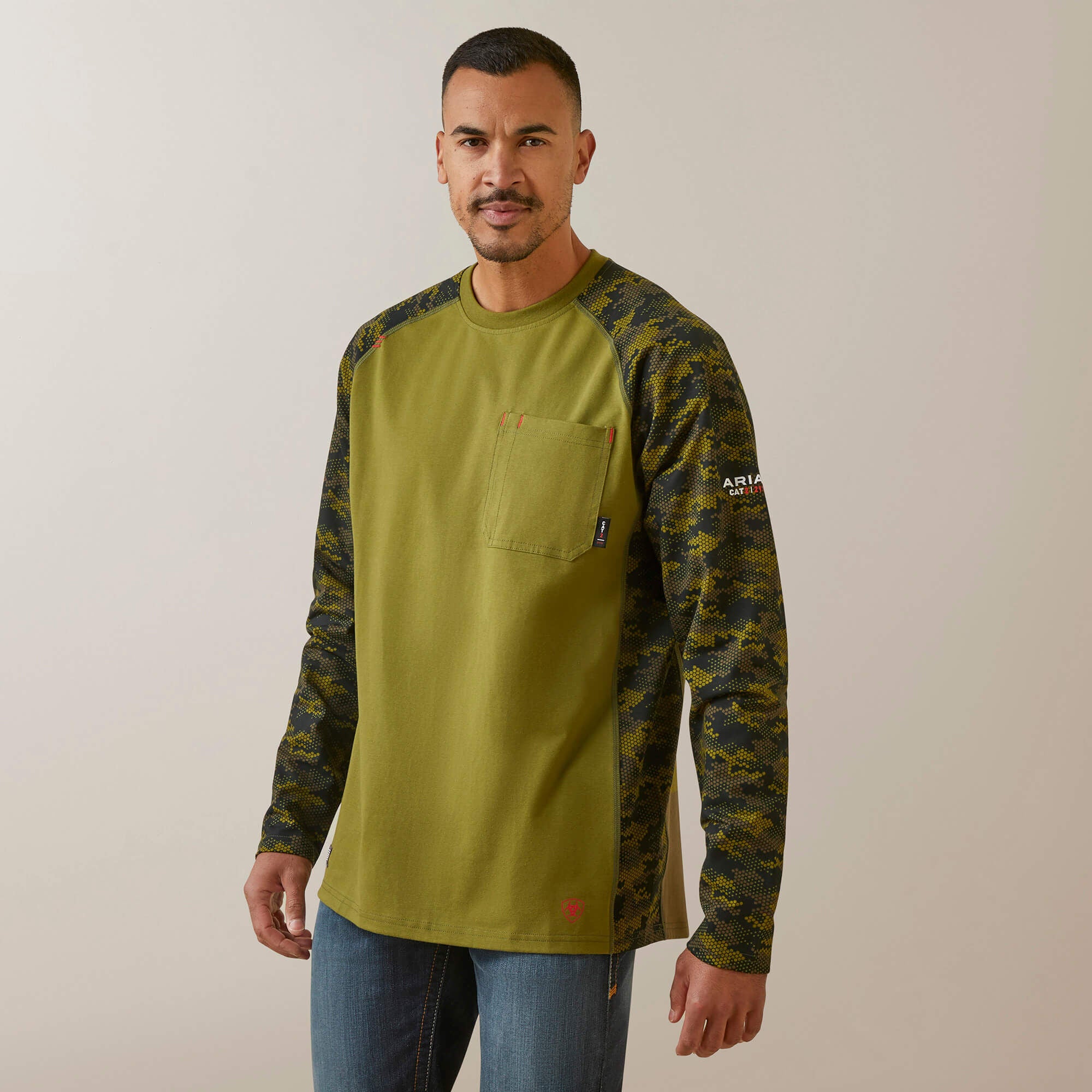 Ariat FR AC Stretch Camo Baseball T-Shirt Outlet