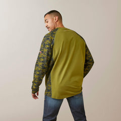 Ariat FR AC Stretch Camo Baseball T-Shirt Outlet