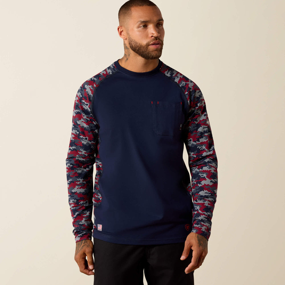 Ariat FR AC Stretch Camo Baseball T-Shirt For Sale