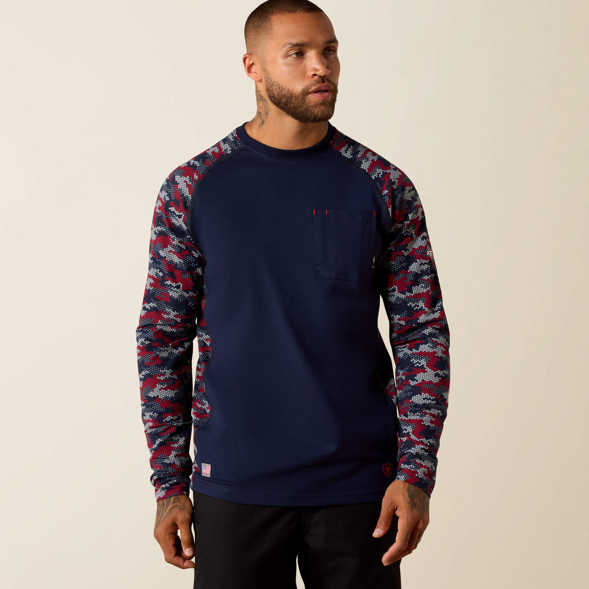 Ariat FR AC Stretch Camo Baseball T-Shirt For Sale
