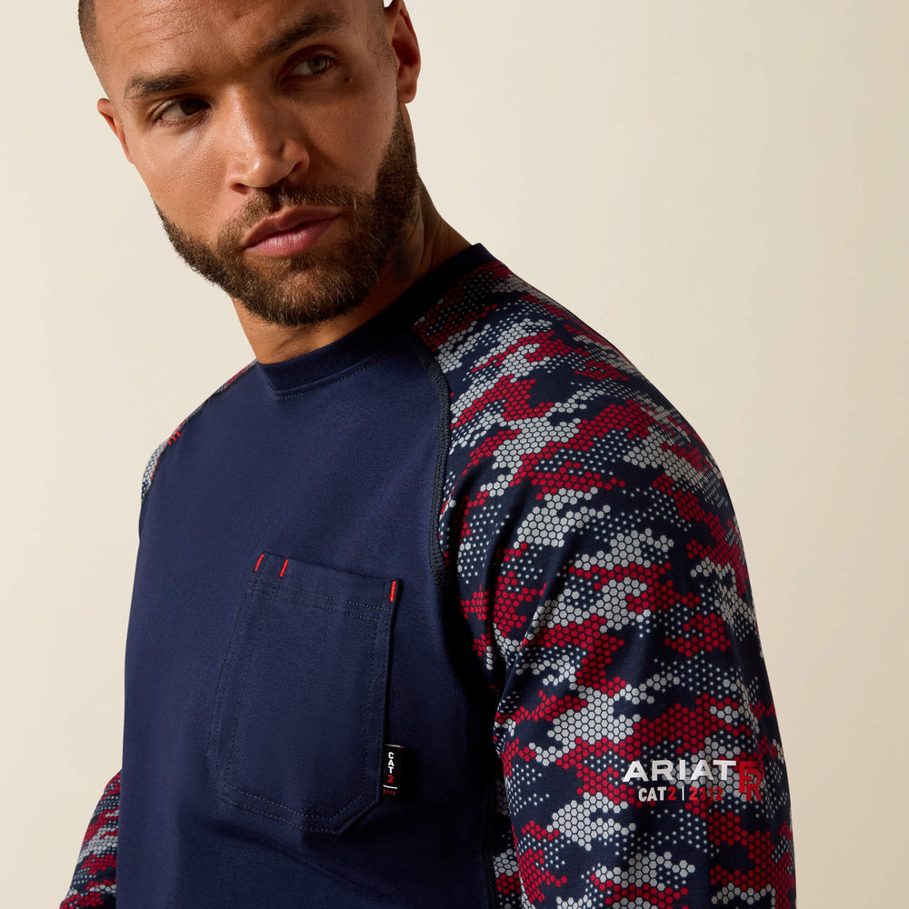 Ariat FR AC Stretch Camo Baseball T-Shirt For Sale