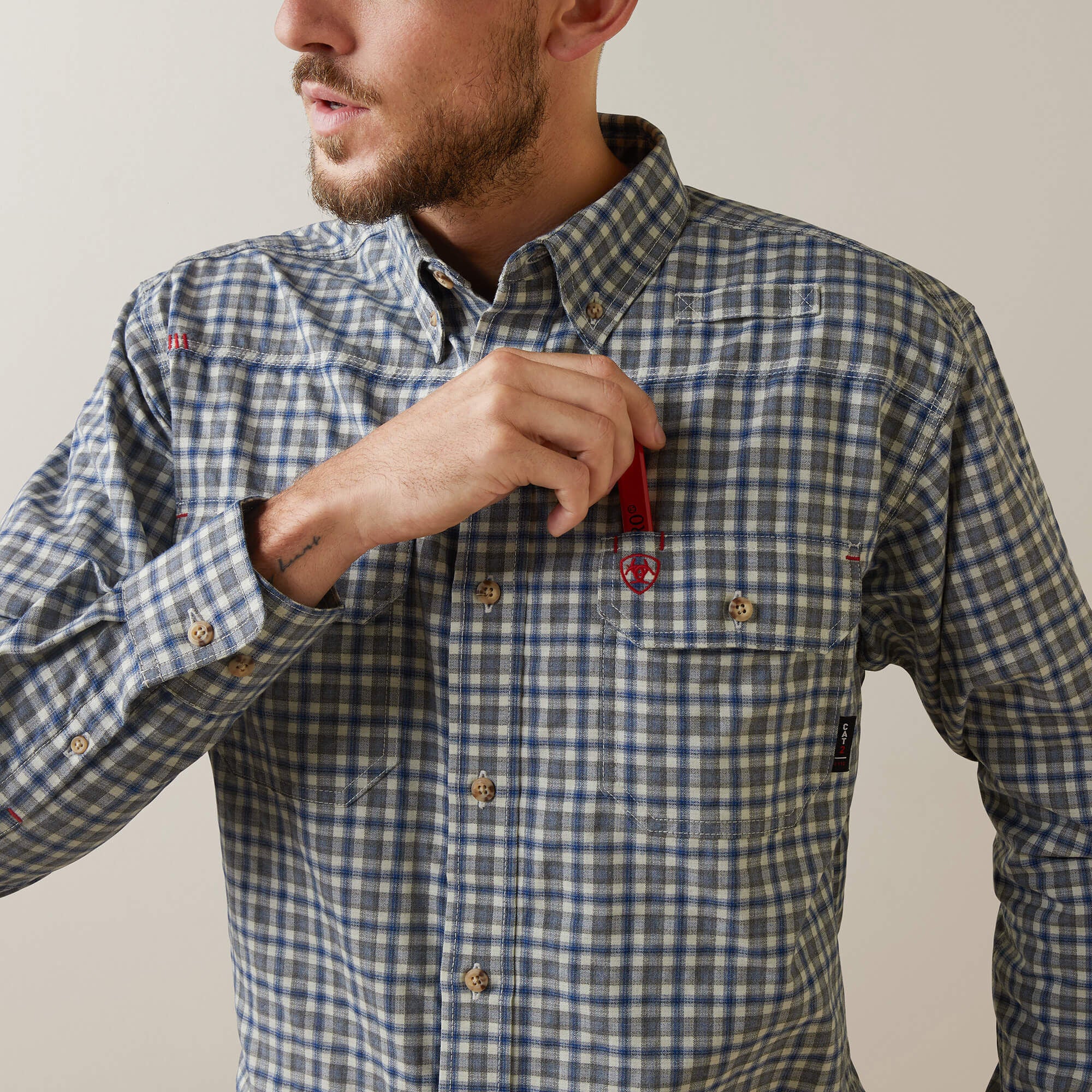 Ariat FR Plaid Featherlight Work Shirt Discount