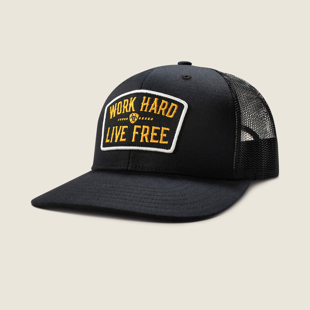 Ariat Work Hard Live Free Patch Snapback Cap On Sale