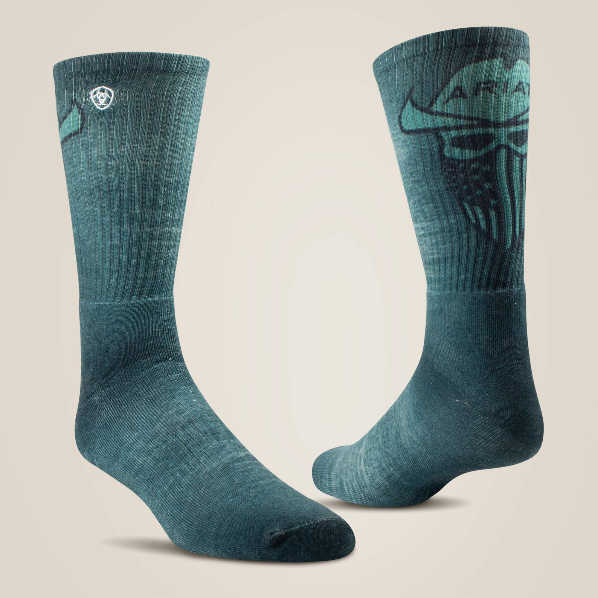 Ariat Incognito Graphic Crew Work Sock 2 Pair Multi Color Pack For Sale