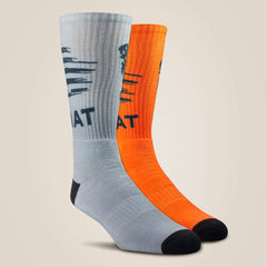 Ariat Patriot Graphic Crew Work Sock 2 Pair Multi Color Pack Discount