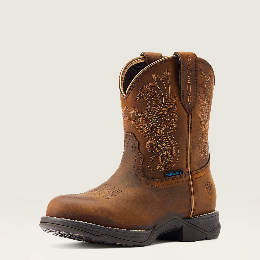 Ariat Anthem Round Toe Shortie Waterproof Western Boot Sale